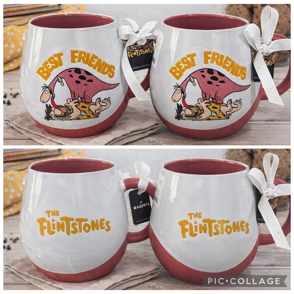 NWT Magenta Flintstones best friends mug set of 2